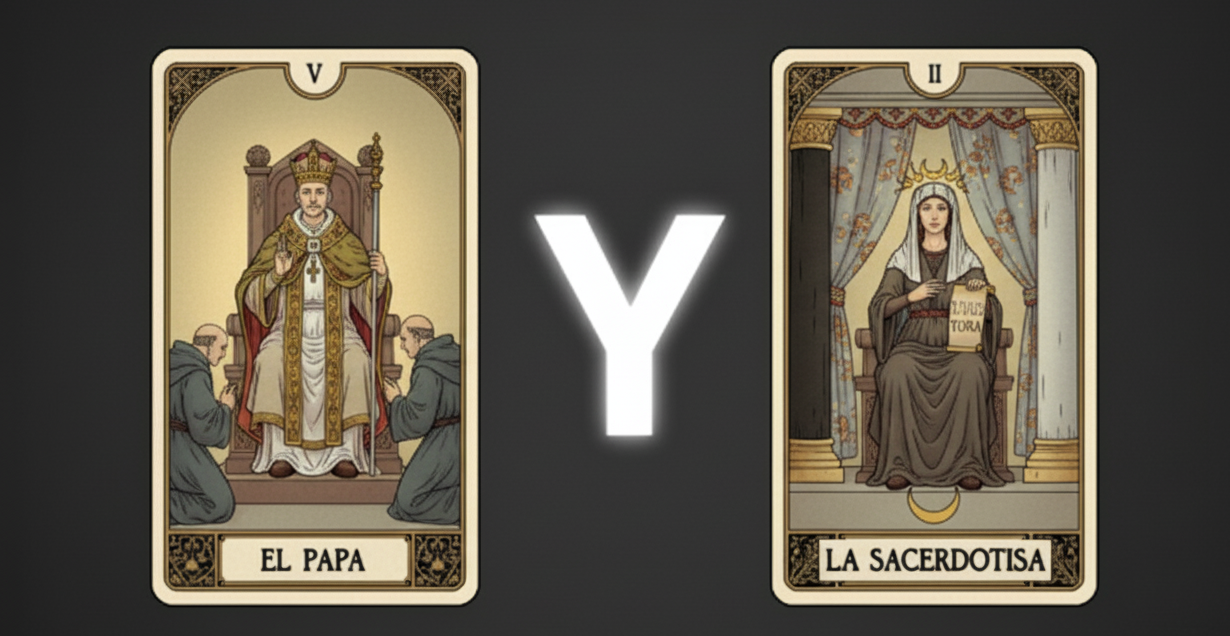 El papa y La Sacerdotisa significado en el tarot
