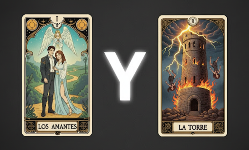 Loa amantes y la torre tarot