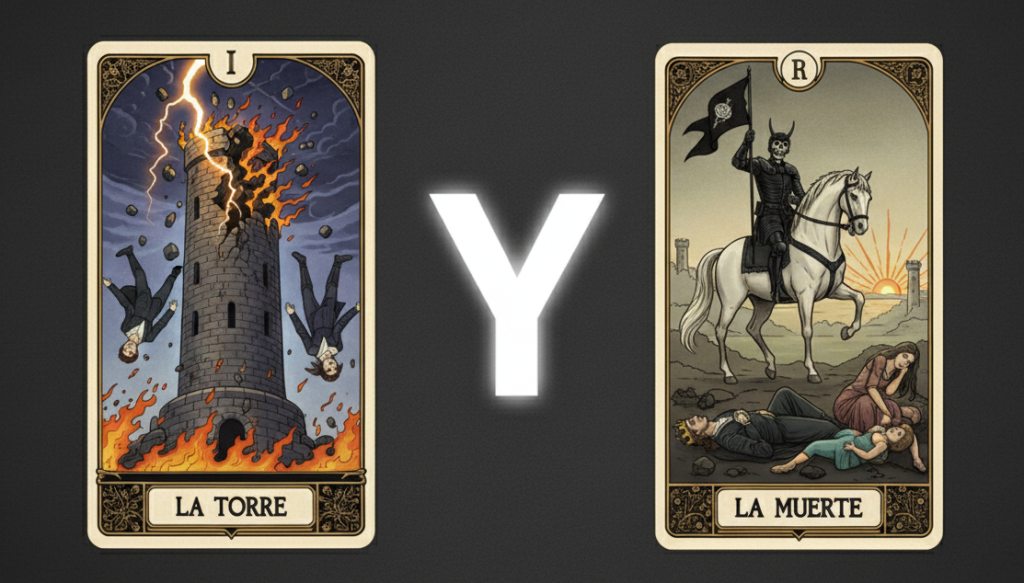 La torre y La Muerte tarot