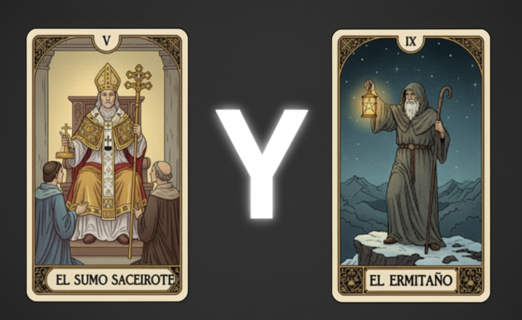 el sumo sacerdote y el ermitaño tarot