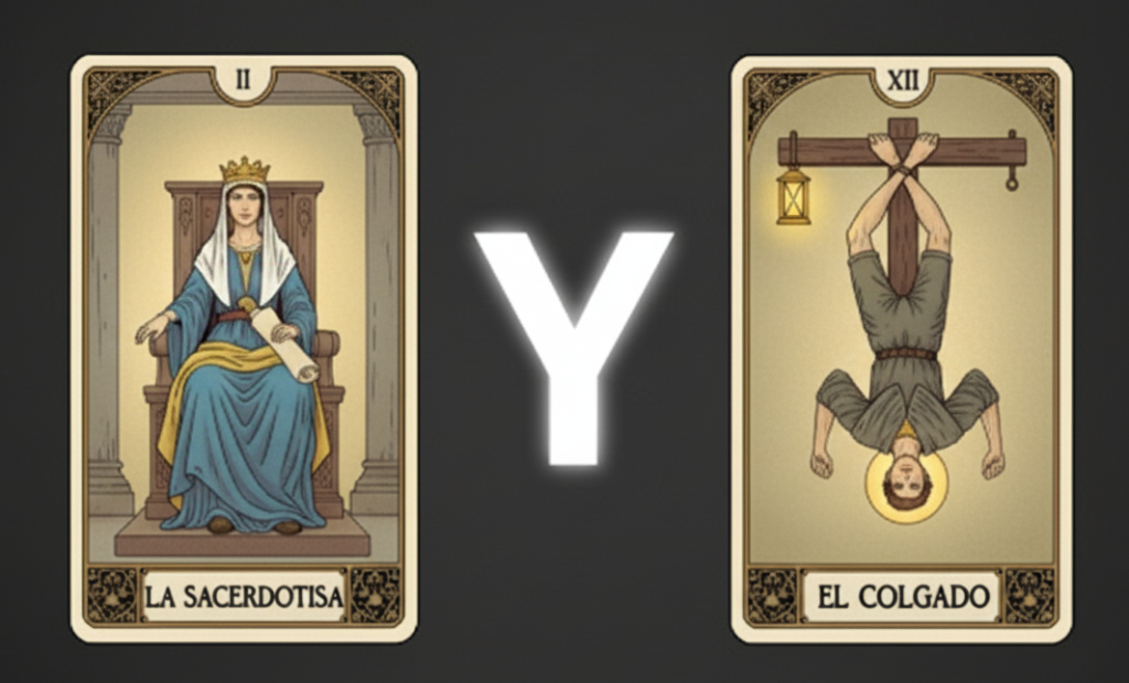 La sacerdotisa y el colgado tarot